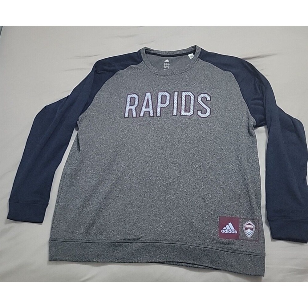 Sporting Colorado Rapids Shirt Mens 2XL Adidas MLS Soccer Long Sleeve Gray XXL